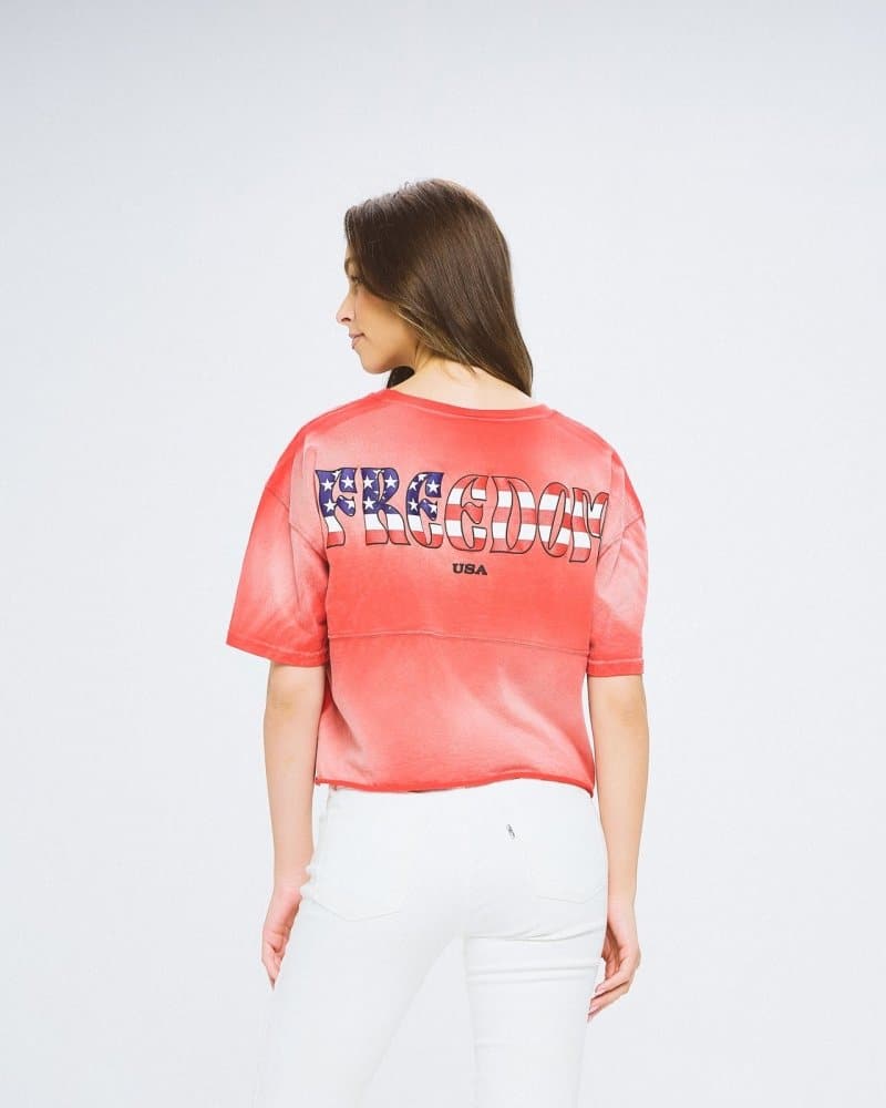 Freedom Vintage Red Cropped Short Sleeve Spirit Jersey® 4